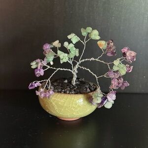 Gemstone Bonsai Tree in Yellow Pot